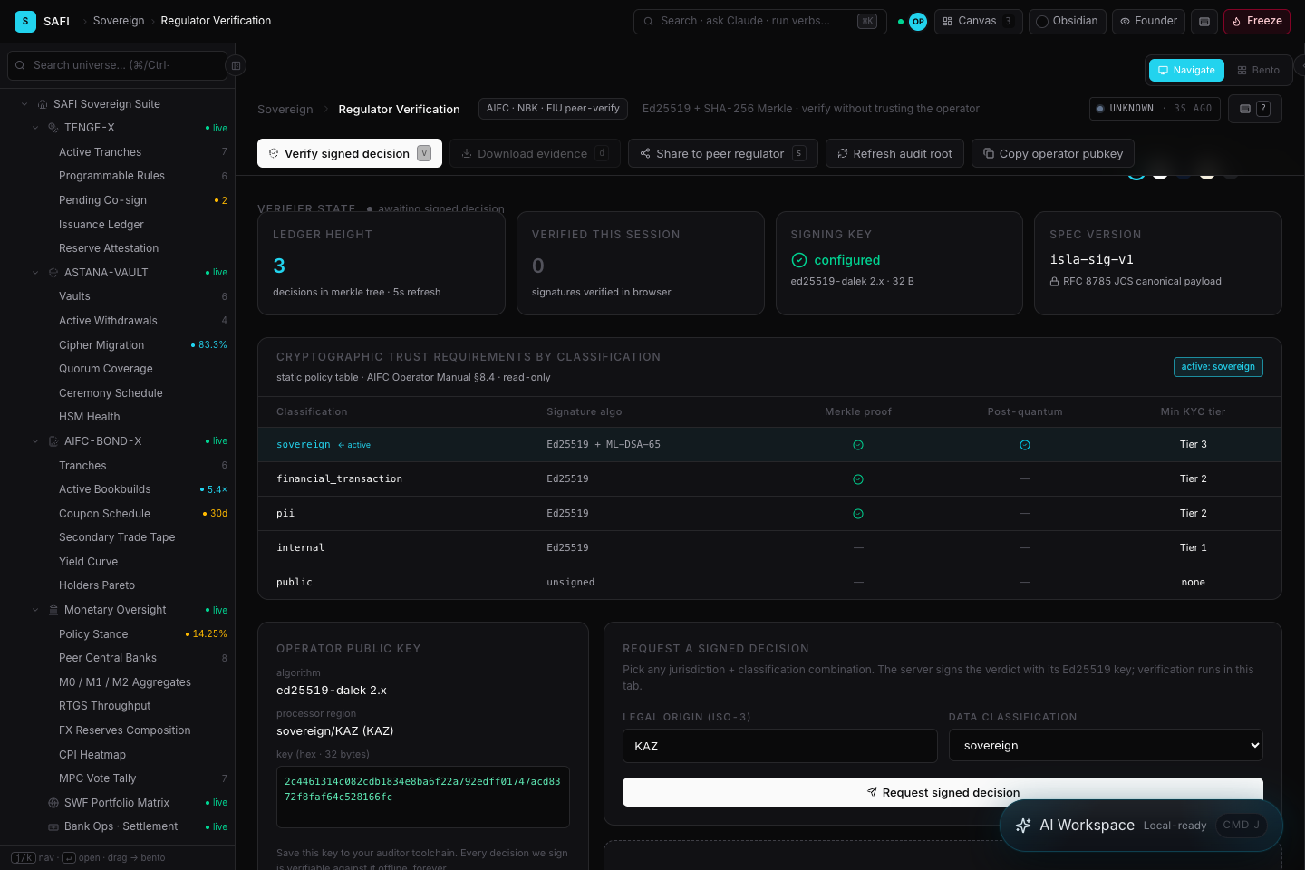 SAFI verifier evidence console